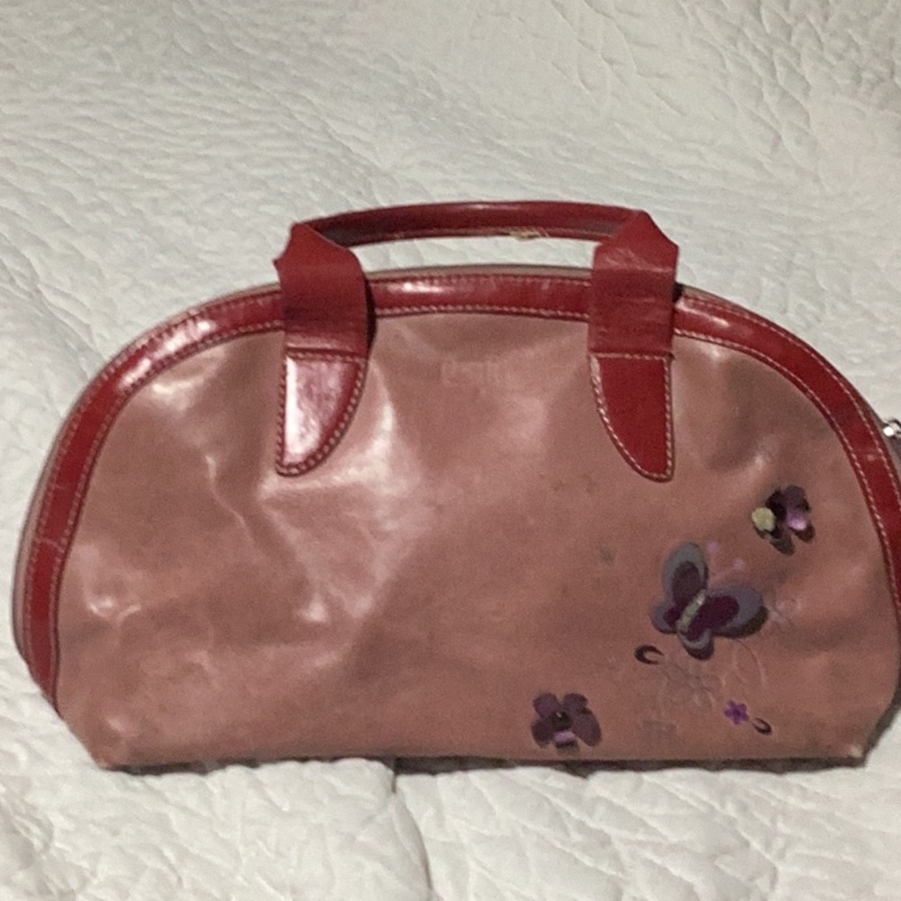 Elegant Red and Brown Women's Bag